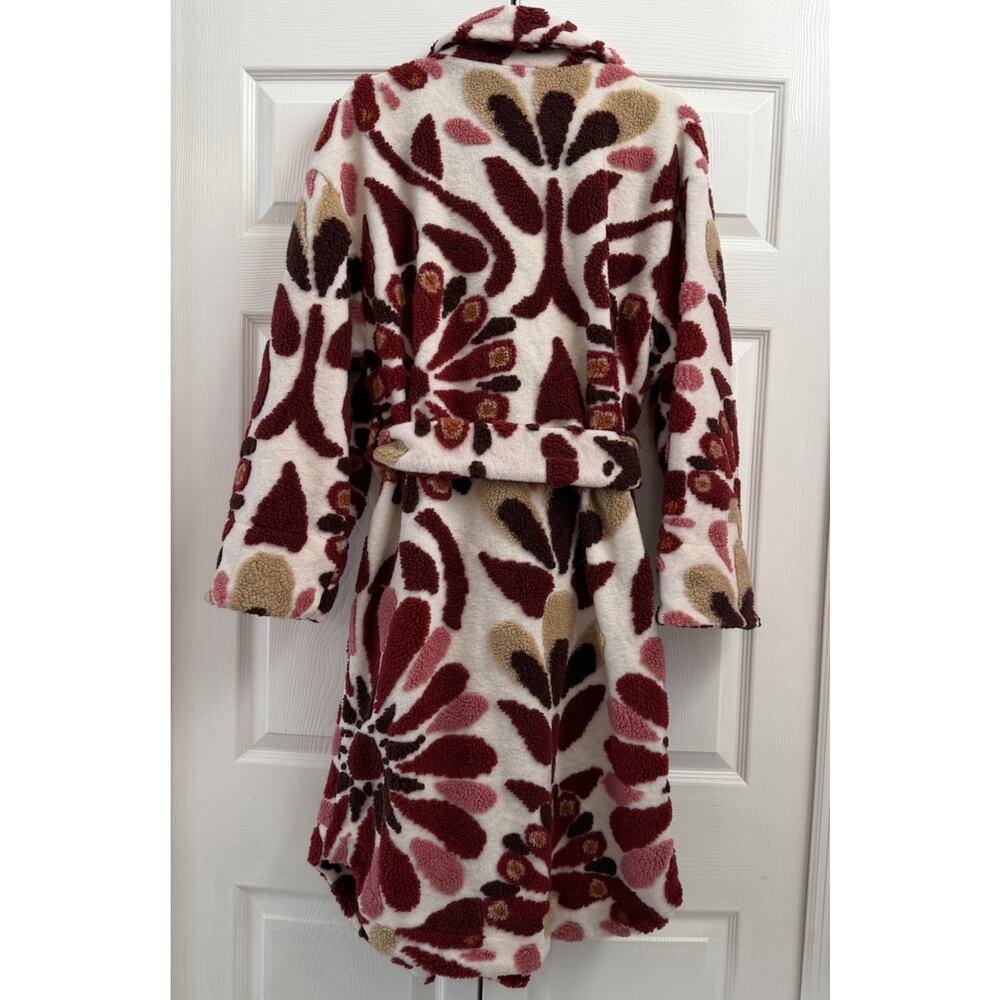 Farm Rio Ainika Flowers Belted Jacquard Fleece Coat Medium NWT - Picture 5 of 6